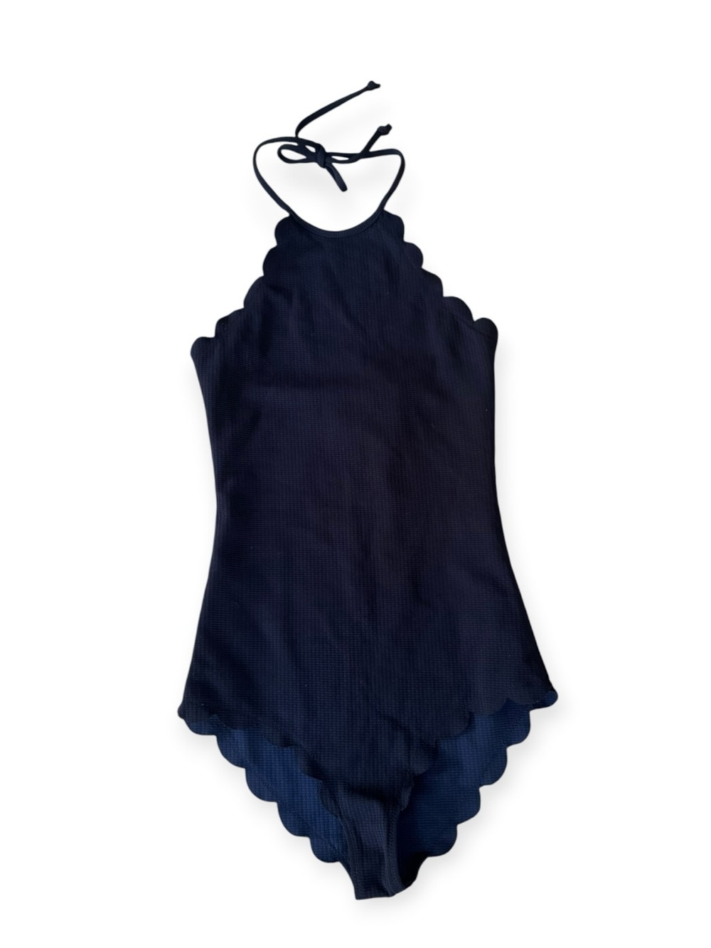 Marysia Bumby Mott Scalloped Halter Maillot Black 10